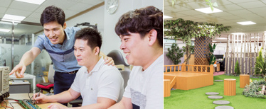 ㈜투윈스컴의 내부사진 및 직원사진