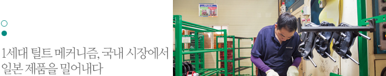 1세대 틸트 메커니즘 국내 시장에서 일본 제품을 밀어내다